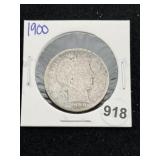 1900 Barber Half Dollar Silver Coin