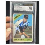 1966 Topps Jim Palmer Hand Signed Authentic Autogr