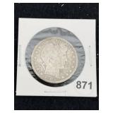 1905 Barber Half Dollar Silver Coin