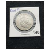 1960 D Franklin Half Dollar Silver Coin