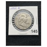 1952 D Franklin Half Dollar Silver Coin