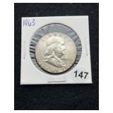 1963 Franklin Half Dollar Silver Coin
