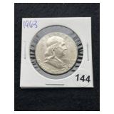1963 Franklin Half Dollar Silver Coin