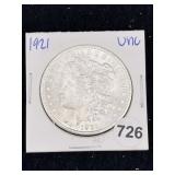 1921 UNC Morgan Silver Dollar Coin