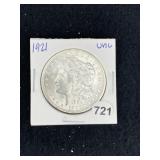 1921 UNC Morgan Silver Dollar Coin