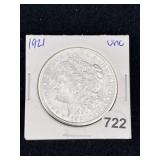 1921 UNC Morgan Silver Dollar Coin