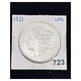 1921 UNC Morgan Silver Dollar Coin