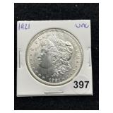 1921 UNC Morgan Silver Dollar Coin