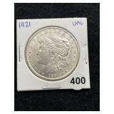1921 UNC Morgan Silver Dollar Coin