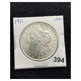 1921 UNC Morgan Silver Dollar Coin