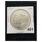 1921 UNC Morgan Silver Dollar Coin