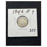1946 S Roosevelt Dime Coin