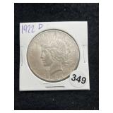 1922 D Peace Silver Dollar Coin