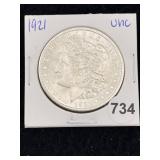 1921 UNC Morgan Silver Dollar Coin