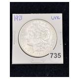 1921 UNC Morgan Silver Dollar Coin