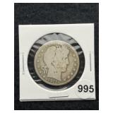 1911 Barber Half Dollar Silver Coin