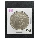 1891 Morgan Silver Dollar Coin