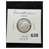 1959 Roosevelt Dime Coin