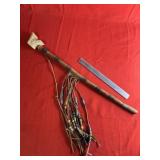 Antler Peace Pipe with Beaded & Leather Stem India