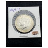 1964 D Kennedy Half Dollar Silver Coin