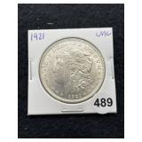 1921 UNC Morgan Silver Dollar Coin