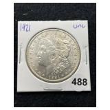 1921 UNC Morgan Silver Dollar Coin
