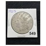 1921 S Morgan Silver Dollar Coin
