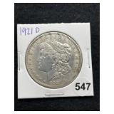 1921 D Morgan Silver Dollar Coin