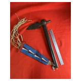 Spontoon Pipe Tomahawk with Beaded Drop