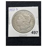 1921 S Morgan Silver Dollar Coin