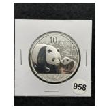 2011 Silver Panda 1 Ounce .999 Fine Silver Coin
