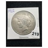 1922 Peace Silver Dollar Coin