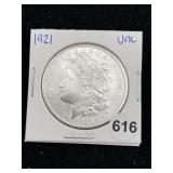 1921 UNC Morgan Silver Dollar Coin