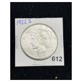 1922 S Peace Silver Dollar Coin
