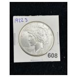 1922 S Peace Silver Dollar Coin