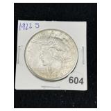 1922 S Peace Silver Dollar Coin