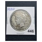 1923 D Peace Silver Dollar Coin