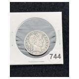 1901 Barber Quarter Coin