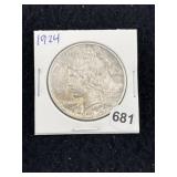 1924 Peace Silver Dollar Coin