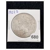 1922 S Peace Silver Dollar Coin