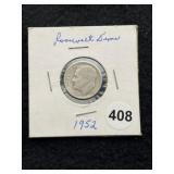 1952 Roosevelt Dime Coin