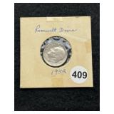 1952 Roosevelt Dime Coin