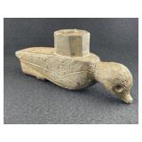 Bird Effigy Stone Pipe broken & Glued Indian Artif