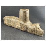 Bear Effigy Stone Pipe Indian Artifact Arrowhead