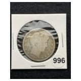 1905 Barber Half Dollar Silver Coin