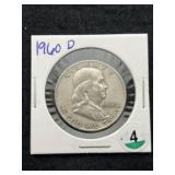 1960 D Franklin Half Dollar Silver Coin