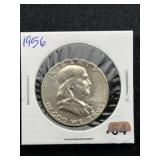 1956 Franklin Half Dollar Silver Coin