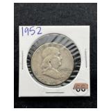 1952 Franklin Half Dollar Silver Coin