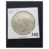 1922 D Peace Silver Dollar Coin