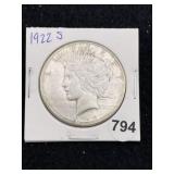 1922 S Peace Silver Dollar Coin